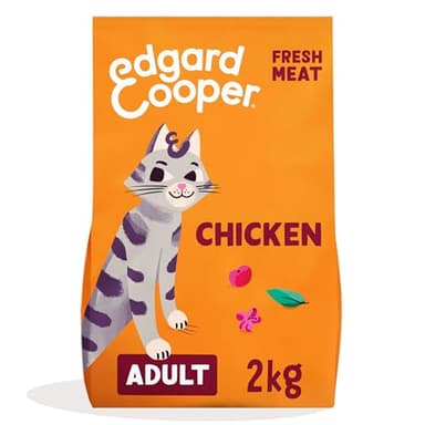 Edgard & Cooper Comida Gatos Adultos, (Pollo, 2kg), Comida para Gatos Esterilizados y Activos, Sin Cereales, Ingredientes Naturales, Carne Fresca, Hipoalergénico, Sin azúcares añadidos