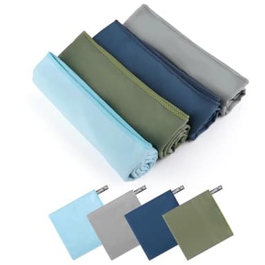LWMTT 4 Piezas Toalla Microfibra 80 x 40cm Toalla Gimnasio Secado Rápido Toalla Deporte Toallas Microfibra para Vacaciones, Fitness, Yoga, Sauna, Playa 4 Colores