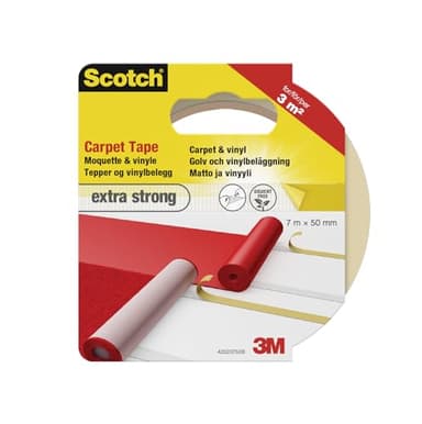 Scotch 42020750A, Cinta de Doble Cara Extra Fuerte para Moqueta, 7 m x 50 mm