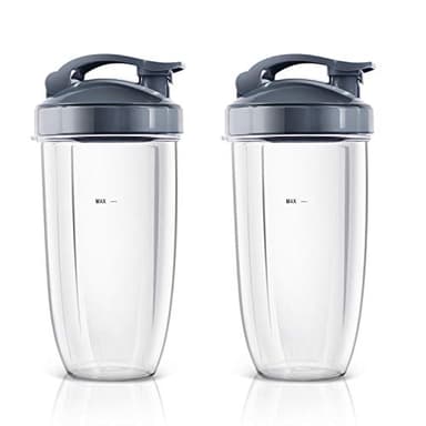 Nutribullet,Licuadora de repuesto para vasos de smoothie, 940 ml, tazas transparentes compatibles con la batidora Nutribullet 600 W/900 W