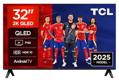 TCL 32V5C - Smart QLED Full HD de 32" Direct LED TV con Android TV y HDR - Compatible con Google Cast y Google Home, diseño Delgado