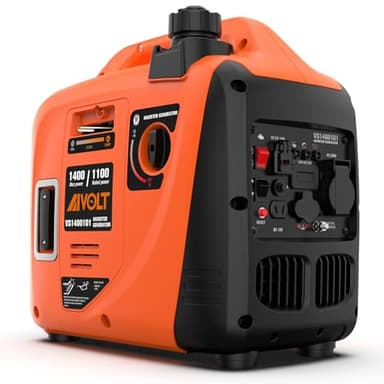 AIVOLT Generador Inverter Silencioso de Gasolina 1400W Con Salidas CA 230V/DC 12V/USB Tipo-A y Tanque 2,5L - Portátil Para Camping Exterior