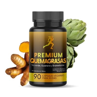 Quemagrasas Potente Para Adelgazar De Forma Natural. Pastillas Para Adelgazar Muy Rápido Y Eliminar Grasa Abdominal Con Alcachofa, Cúrcuma, Piña y Té Verde. 100% Vegano Y Sin Gluten. 90 Cápsulas