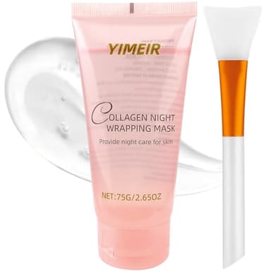 Mascarilla Colageno Facial Coreana, Collagen Night Wrapping Mask, Mascarilla Facial de Colágeno Peel Off, Mascarilla de Colágeno para Hidratante Profundo, Aporta Firmeza, Aumento de Elasticidad, 75ml