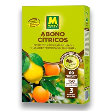 Abono ECOLÓGICO para Cítricos (Limoneros, Mandarinos, Naranjos...) de Gran Efecto Reverdesciente y Capacidad para Mejorar Frutos | Envase 800 GR | Apto Aplicación en Maceta y Suelo | Nexum Market