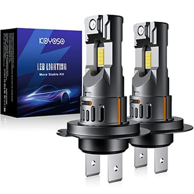 KOYOSO Bombillas H7 LED 55W 15000LM, Lámpara Reemplazo para Halógenos, 1:1 Mini Design No Requiere Adaptador, Paquete de 2