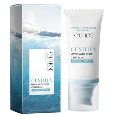 Centella Sunscreen 50ml, Esencia Acuosa Crema Solar SPF50+ PA++++, Protector Solar Coreano, Impermeable, No Grasa, Fuerte Protección UV, Crema Solar Facial para Todo Tipo de Piel