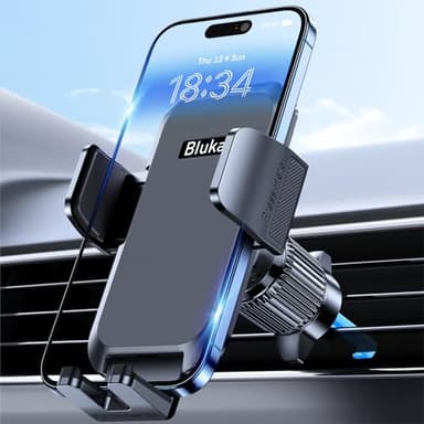 Blukar Soporte Móvil Coche, Soporte Teléfono Coche Universal del Aire Ventilación con Clip Superestable, Operación Sola Mano y 360° Rotación, Suporte Telemovel Carro para Smartphone/GPS 4.0-7.0''