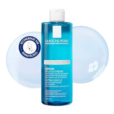La Roche Posay, Kerium Extra Suave, Champú Fisiológico en Gel, Calma el Cuero Cabelludo, Enriquecido con Agua Termal, Para Cuero Cabelludo Sensible, 400 ml