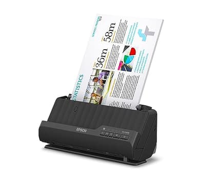 EPSON ES-C320W, Escáner Vertical de Documentos A4, USB, WiFi, Alimentador Automático de Documentos, escaneado Doble Cara (dúplex), Color Negro