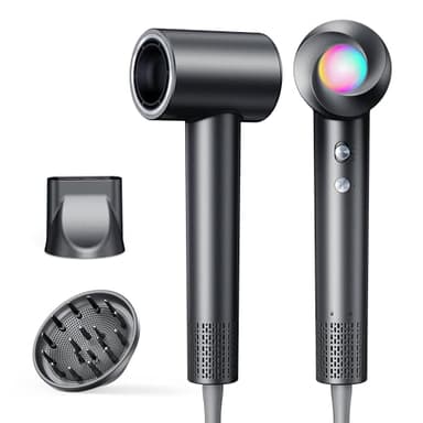 Haokoo Secador de Pelo Profesional, Alta Velocidad Iónico 150.000 RPM - Secado Rápido sin Daños, Ligero 365g, 8 Ajustes con Difusor, para Casa y Viajes