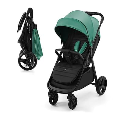 Kinderkraft RINE Silla de Paseo, Carrito bebé, cochecito bebé, Suspensión, Impermeable con UPF 50+, Plegable, Fácil de Plegar, Verde