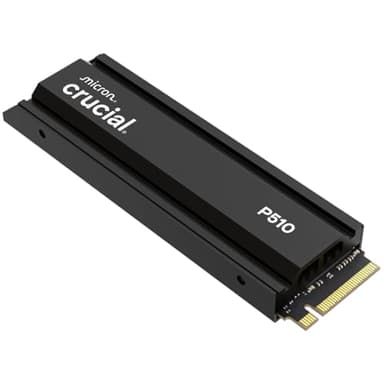 Crucial P510 SSD 1TB PCIe 5.0 x5 Gen5 NVMe M.2 SSD Interno con Disipador, Velocidades de lectura hasta 11000 MB/s, escritura 9500 MB/s, Ordenador de Sobremesa e PS5, Disco Duro - CT1000P510SSD5-01