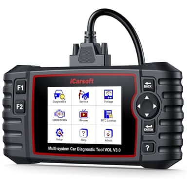 iCarsoft Vol V3.0 OBD2 Máquina Diagnosis Coche para Volvo/SAAB, Bidireccional Escáner de Todo el Sistema, 39 Funciones Reinicio, Prueba de Batería, Vin Automático, Actualizaciones de por Vida
