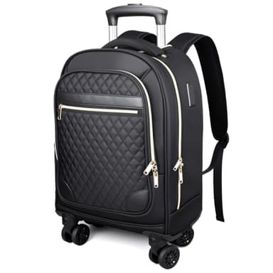 BMaoBBo mochila con ruedas adulto,mochila viaje cabina avion, Grande y Resistente, Compatible con Portátil de 15.6 Pulgadas, Ideal para Viajes, Trabajo y Escuela