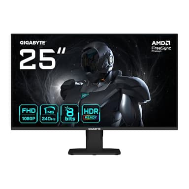 GIGABYTE GS25F2A Monitor Gaming 25" FHD - 1920 x 1080, 240Hz, 1ms, 300 CD/m², Display HDR 10, HDMI 2.0, DisplayPort 1.4