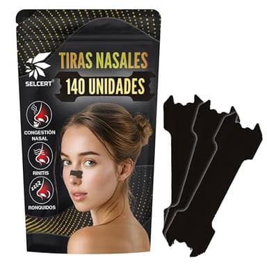 Tiras Nasales Antironquidos Premium Pack Pro de 140 Piezas Para Dormir Mejor y Facilitar la Respiración del Sueño Tiras Nasales Deportivas Alivia la Congestión Nasal Strips Tiritas Nariz