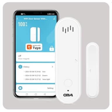 OBA - DRW22 Tuya Smart: Alarma WiFi Completa, sensores Puerta/Ventana, Sirena, aplicación Alexa Google Home