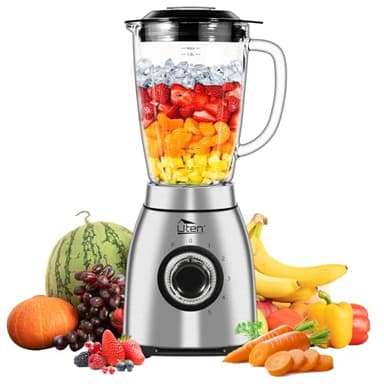 Uten Batidora de Vaso 2 L, 1800 W de Licuadora para Batidos, Pulso y 5 velocidades, Carcasa de Acero Inoxidable, Cuchilla de 6 Hojas, para Hielo Triturado, Granos de Cafe Molido