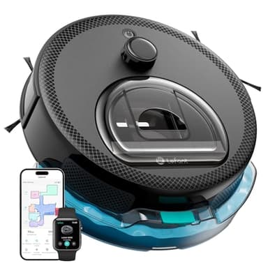 LEFANT M330 Pro Robot Aspirador y Fregasuelos con Mapeo 3 en 1, 5000Pa de Succión, 150 min, Evitación de Obstáculos PSD 190°, Navegación dToF, Zonas Virtuales, 2,4GHz y 5GHz WiFi/Alexa/App, Negro