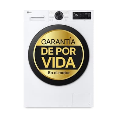 LG F2X50S8TLB - Lavadora Inteligente 9 kg, AI Direct Drive, TurboWash 360º, 1200 rpm, Fondo Reducido, Vapor Steam, Programas Rápidos, Motor Inverter, Display LED, Serie 500, Blanco