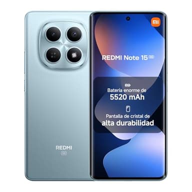 XIAOMI REDMI Note 15 5G - Smartphone de 8+256GB, Pantalla AMOLED FHD+ de 6,77", Snapdragon 6 Gen 3, cámara de 108 MP, batería de 5520 mAh, Cargador no Incluido, Azul Glaciar (Versión ES)