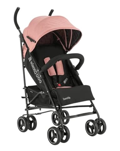 KikkaBoo BEETLE Silla de Paseo, Carrito Bebé hasta 22 kg, Plegado, Ligero, Compacto, Rosa