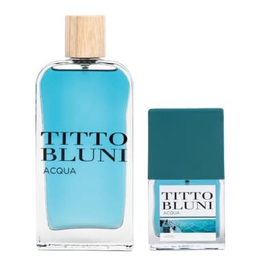 TITTO BLUNI - Aqua Uomo, Promocion 150 ml + 30 ml, Perfume para Hombre de Larga Duración, Colonia en Formato Spray, Eau de Toilette Masculino, Elegante y Fresca.