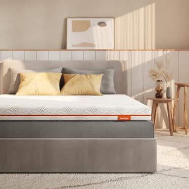 Sweetnight Topper Colchón Viscoelástico Grosor de 10cm, 150x190cm, Sobrecolchón de Espuma con Memoria en Gel, Funda Desmontable, Lavable y Transpirable, 150x190x10cm