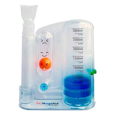BC Respivol - Incentivador respiratorio 3000 ml - Ejercitador pulmonar con una bola para fisioterapia y entrenamiento respiratorio