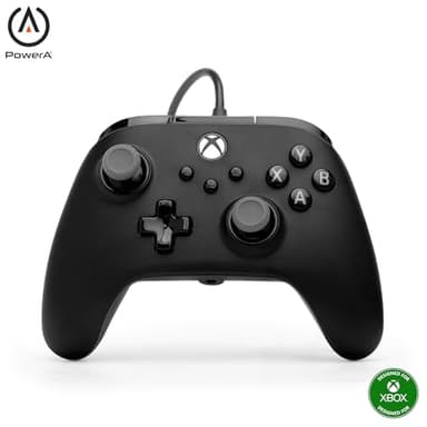 Mando con cable PowerA Advantage Plus para Xbox Series X|S - Negro, con licencia oficial, controles analógicos de altura regulable, controles analógicos con efecto Hall, botones asignables