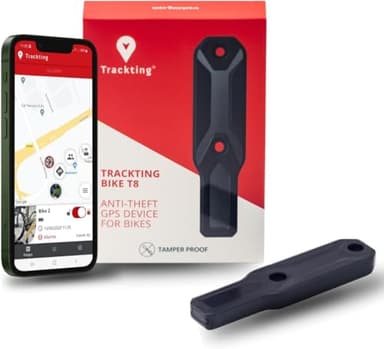 Trackting Bike T8 Localizador GPS con Tarjeta SIM y suscripción Anual | Antirrobo para Bicicleta con Sensor De Movimiento, Batería Recargable USB-C, Seguimiento En Tiempo Real en Caso de Robo