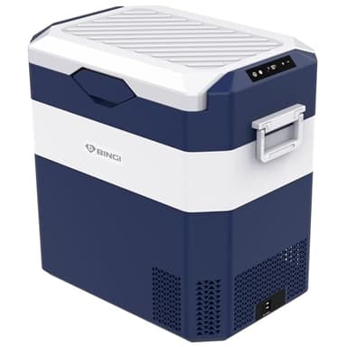 BINGI Nevera Coche 42L, Nevera Portátil con Compresor Inverter, -18℃~15℃ Ajustable, para Coche/Camping/Hogar, 12V/24V DC & 100-240V AC, 3 Niveles de Protección de Batería