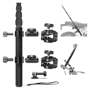NEEWER Motocicleta Cámara de Montaje Kit, Invisible Manillar de Bicicleta Selfie Stand con 2 Cabezas de Bola, Super Abrazadera, Adaptador Action Camera, Compatible con GoPro Insta360 DJI AKASO, GP-30