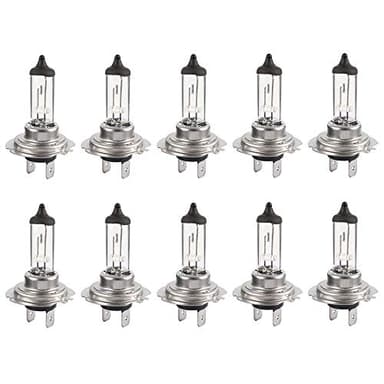 10 bombillas de 12 V, 55 W, h7, 4300 K, luz blanca brillante, lámpara halógena para coches con bombillas H7 (10 unidades)