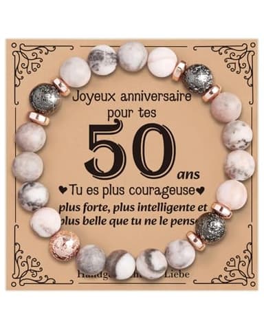VivaJoy - Regalo para mujer de 50 años, pulsera para mujer, regalo de cumpleaños para mujer, regalo de 50 años, cumpleaños para mujer, regalo de cumpleaños para mamá hermana esposa abuela., Moyenne