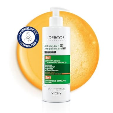 Vichy, Dercos DS Champú Acondicionador Anticaspa 2en1, Elimina la Caspa, Efecto Antirrecaída 6 Semanas, Con Selenio DS y Ácido Hialurónico, Para Todo Tipo de Cabello