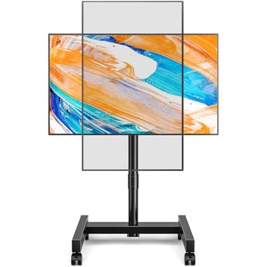 TVON Soporte TV con Ruedas para Television de 13-50 Pulgadas de Plasma/LCD/LED, Altura Ajustable Soporte TV Suelo Inclinación Carrito TV con Ruedas de hasta 20 kg, Máx VESA 200x200 mm, Negro