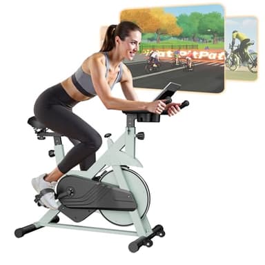 Copant Bicicleta Estática Profesional, Bici Estatica Capacidad de Peso 136 kg, Bicicleta Spinning con APP, Electrica Bicicleta Magnética Más Silenciosa para Gimnasio en Casa con Pantalla LCD​