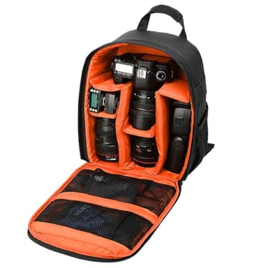 Bolsa de de cámara: caja de mochila de cámara sin espejo, bolsa de almacenamiento con organizador de cremallera | Bolsa acolchada de cámara flexible a prueba de choques impermeables para la bols