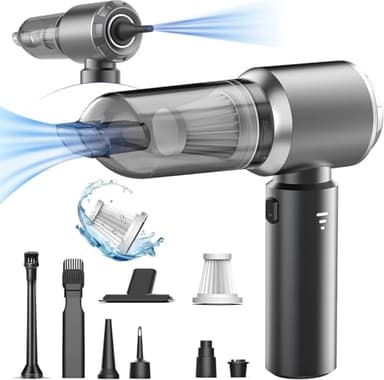 Kedifoai Aspirador Mano Potente, 20000Pa Aspirador de Coche 4 en 1 Mini aspiradora USB 6000mah Aspirador Coche Carga Rápida con 2 Filtro Lavable Aspiradora Sin Cable para Coche Oficina Hogar