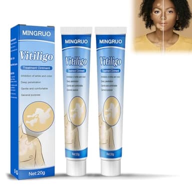 MINGRUO 2Pcs Crema de Vitiligo, Crema de tratamiento de vitiligo, Crema calmante para el vitíligo, Crema Piel para Vitíligo, Elimina Las Manchas Blancas, Pomada de alivio de vitíligo