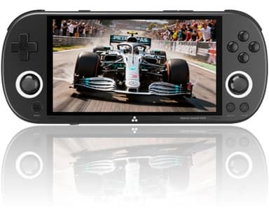 TRIMUI Smart Pro Consola de juegos portátil, batería de 5000 mAh, 128 GB de memoria interna con 15.000 juegos, sistema Linux, pantalla IPS HD de 5 pulgadas, diseño RGB Dual Joystick (negro, 128 g)