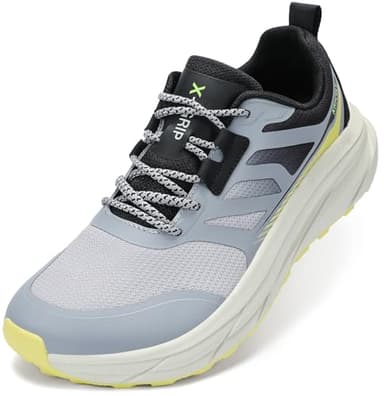 Kricely Zapatillas Trail Running Hombre de Ancho Extra Calzado de Correr en Montaña Antideslizantes Zapatillas de Trekking Ligeras Zapatos Deportivo de Exterior（Gris 42）