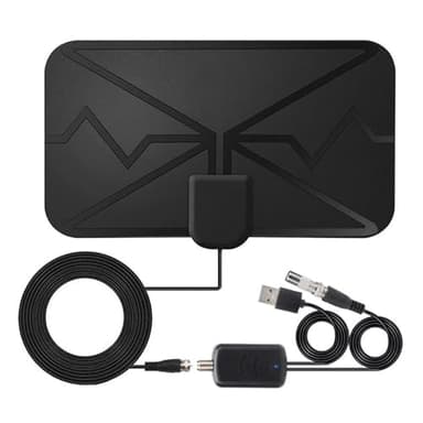 liuchanghe 36DBI Antena TV Interior, 250 km Digital Antena con Amplificador y Cable Coaxial para 1080P 4K Canales de TV Gratis DTMB VHF UHF DVB-T2 DVB-T TDT