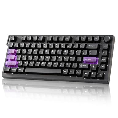YUNZII RT75 Pro Teclado Gaming Mecánico Inalámbrico, Hall Effect, Rapid Trigger, Bluetooth/USB-C/2.4G, 8KHz, Botón Ajustable, RGB, 75% Compacto, 8000mAh, TGL/SOCD/DKS/MT (Negro)