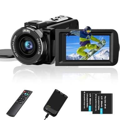 Videocámara 1080P Full HD 36MP 30FPS Visión Nocturna IR Cámara de Video Vlog para YouTube Zoom Digital 16x Pantalla IPS giratoria 270° de 3.0 pulgadas Videocámara Digital