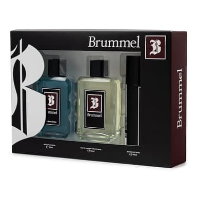 BRUMMEL - Clásica Colonia 125 ml + After Shave 125 ml + Desodorante Spray 150 ml, Estuche de Regalo Hombre, Pack 3 Piezas, Eau de Toilette Hombre, Aroma Cítrico, Fragancia Fresca de Larga Duración