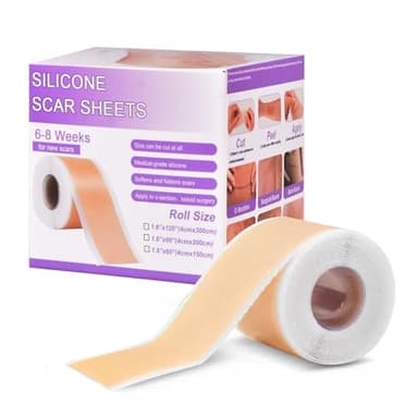 Parche de Silicona para Cicatrices Reutilizable SINZONeu® 4cmx1.5m - Cesárea, Cirugía, Quemaduras Grado Médico & Impermeable