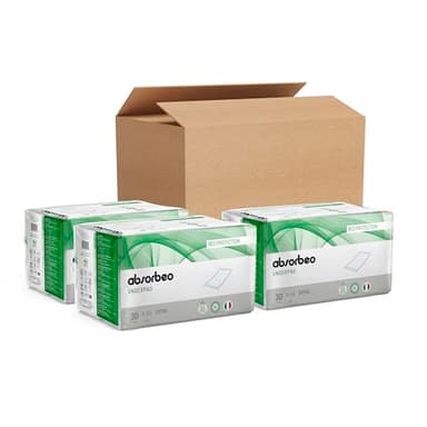 Absorbeo Protector de Cama Desechable Extra, Paquete de Reposición con 3 Paquetes de 30 Piezas, Protectores Absorbentes para Cama Transpirables e Hipoalergénicos Unisex Adultos, Dimensiones 60x90 cm